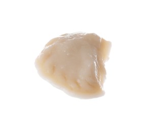 Photo of One dumpling (varenyk) with tasty filling isolated on white