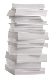 Photo of Stack of paper sheets on white background