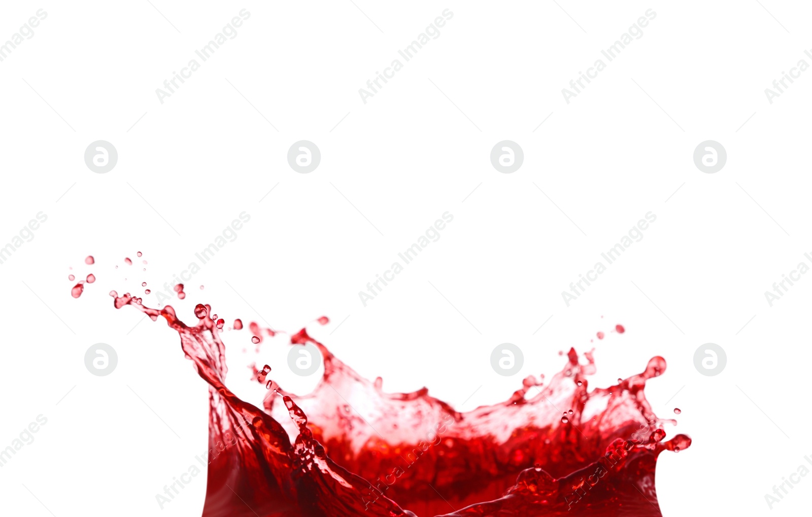 Photo of Splashing tasty fresh juice on white background