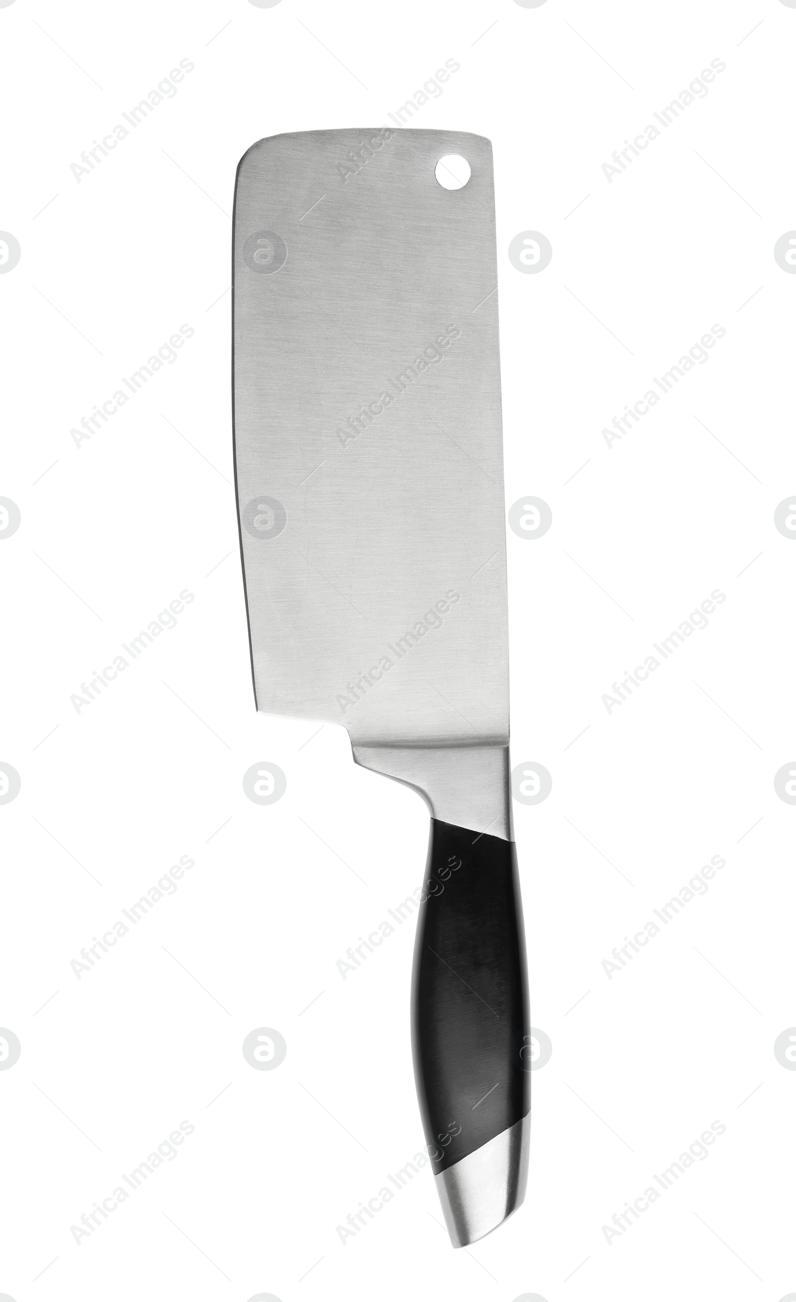 Photo of Sharp cleaver knife isolated on white. Kitchen utensil