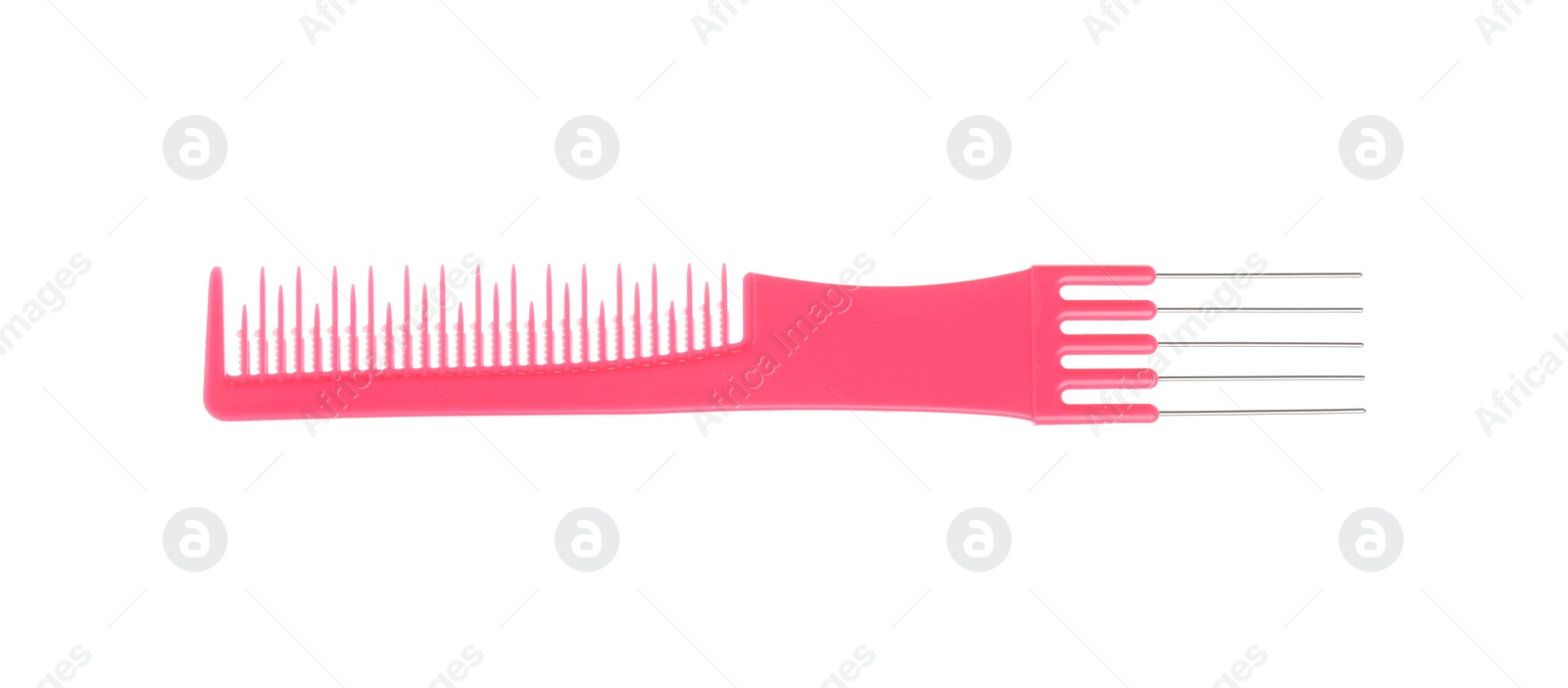 Photo of New pin tail comb isolated on white, top view