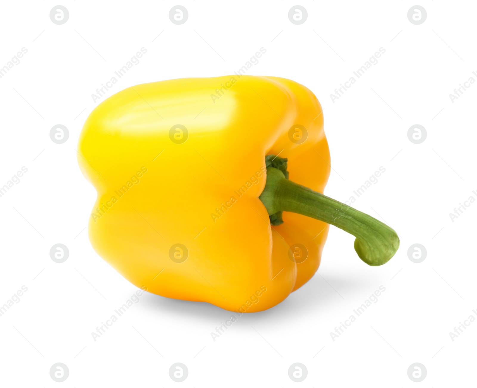 Photo of Ripe yellow bell pepper isolated on white