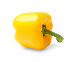 Ripe yellow bell pepper isolated on white