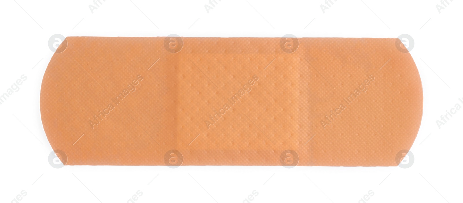 Photo of One medical adhesive bandage isolated on white, top view