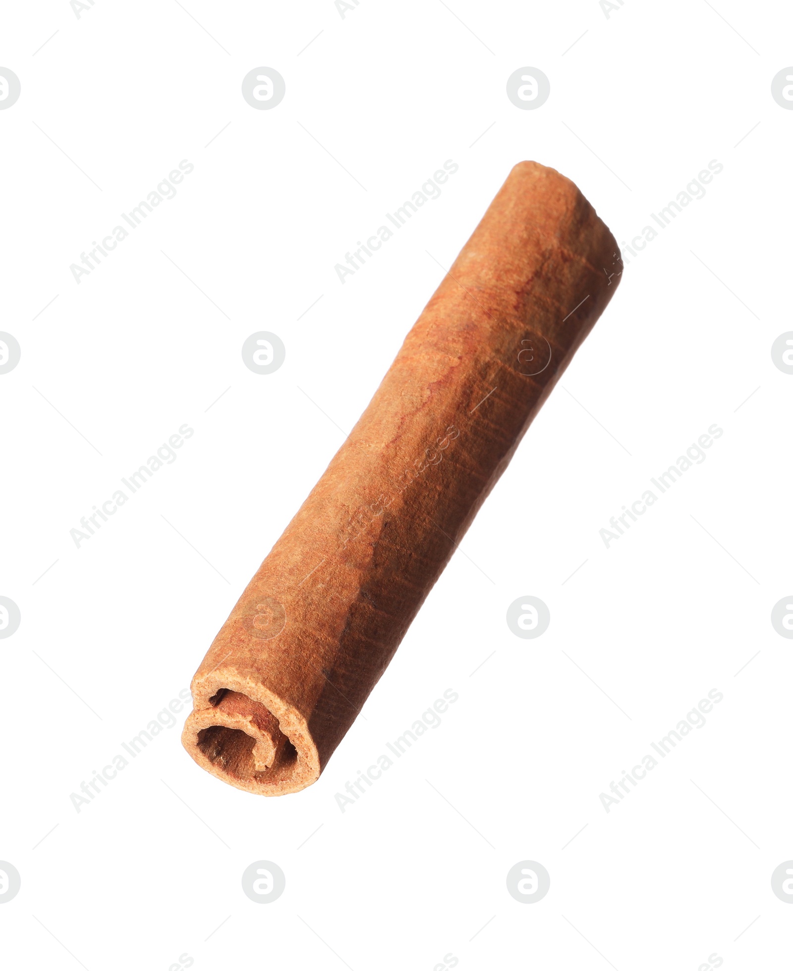 Photo of One aromatic cinnamon stick isolated on white