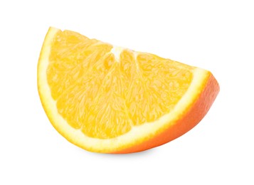 Citrus fruit. Slice of fresh orange isolated on white