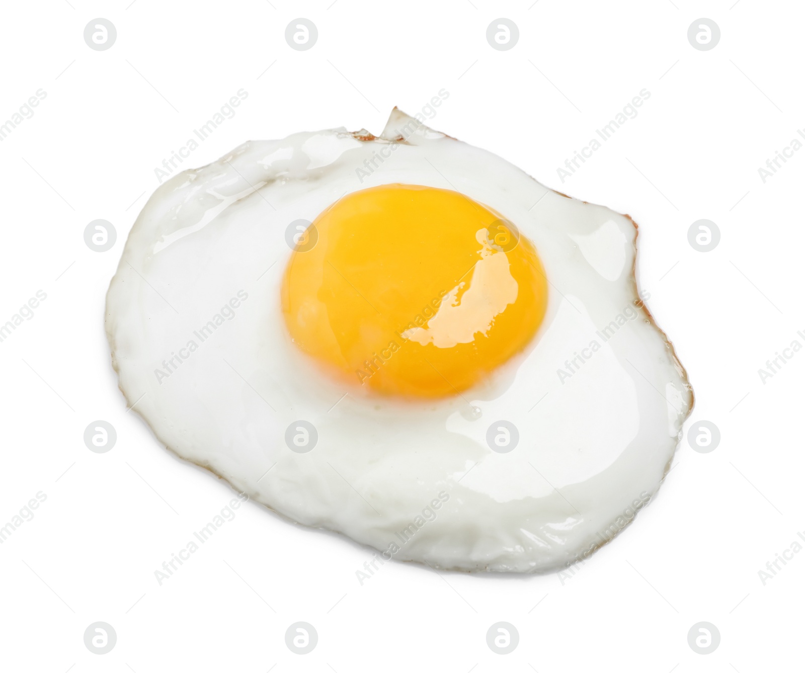 Photo of Delicious fried egg with yolk isolated on white