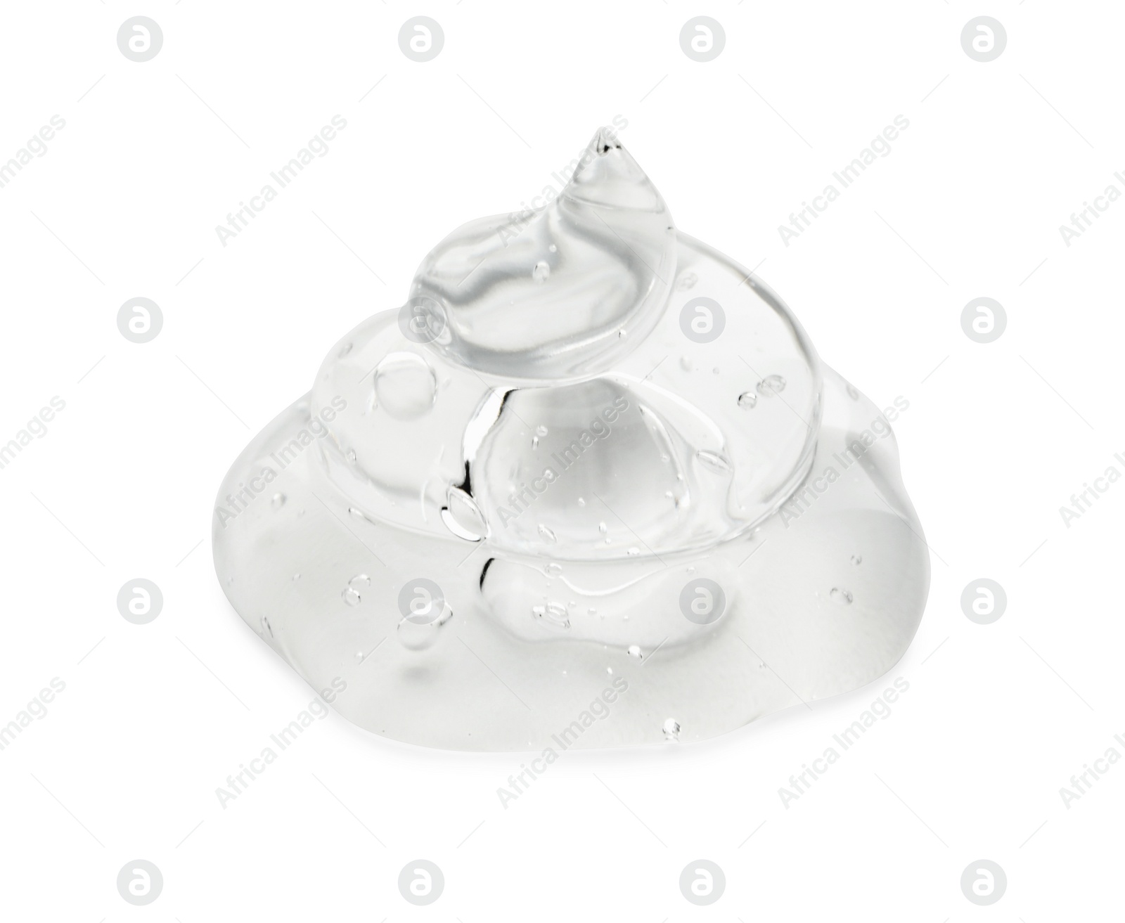 Photo of Sample of clear cosmetic gel isolated on white