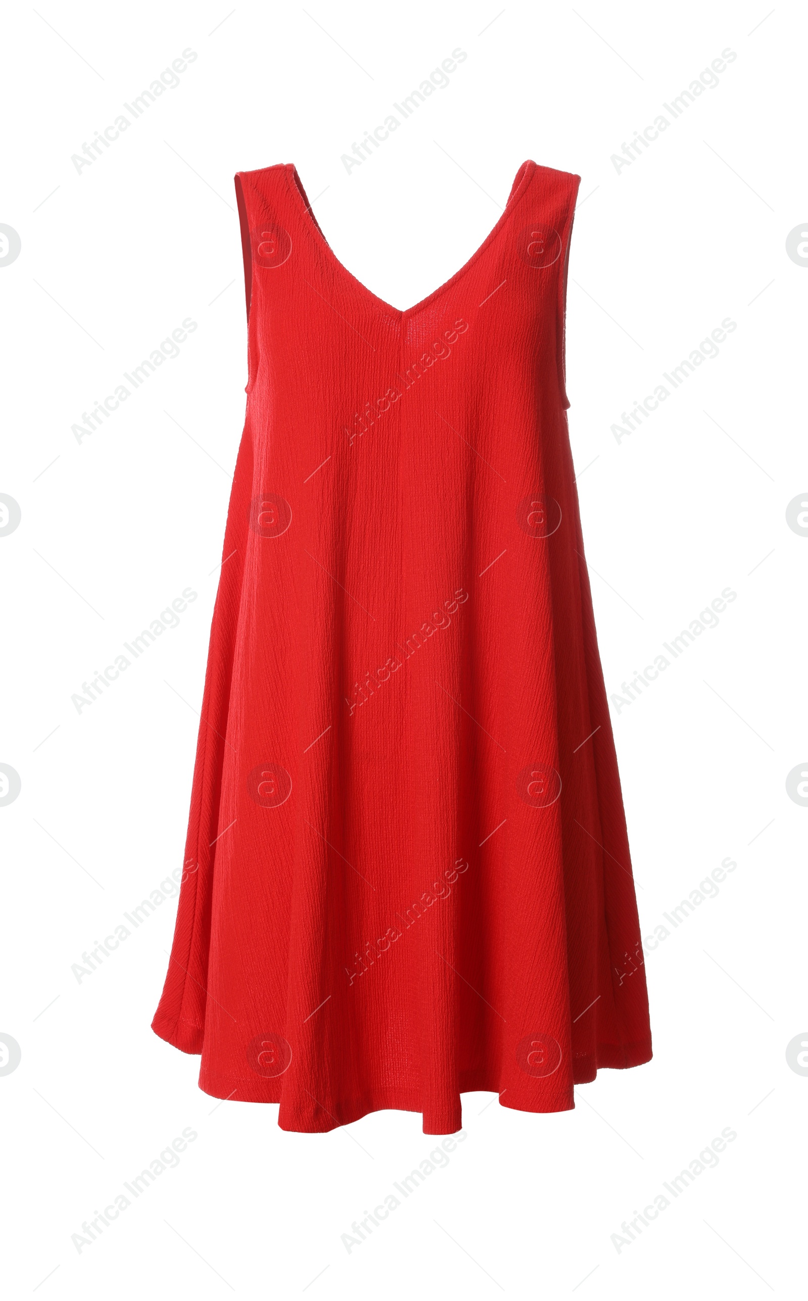Photo of Beautiful short red dress on white background