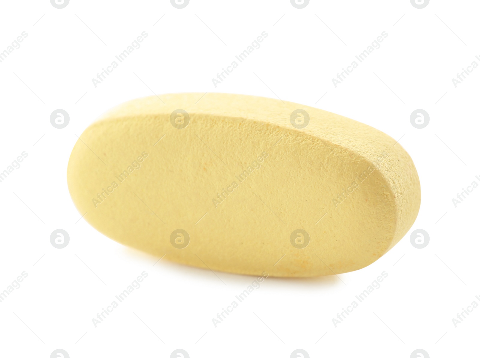 Photo of Color pill on white background. Medical treatment
