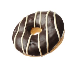 Photo of Sweet tasty glazed donut isolated on white