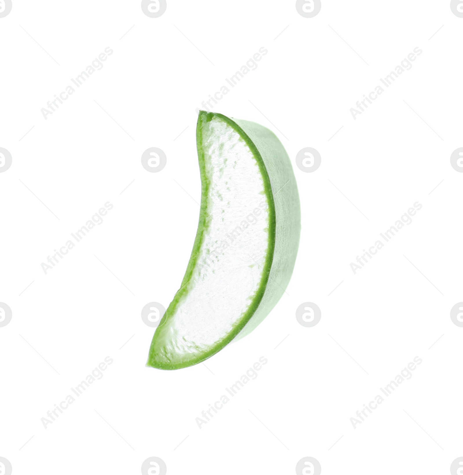 Photo of Aloe vera slice on white background