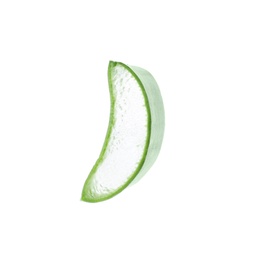 Photo of Aloe vera slice on white background