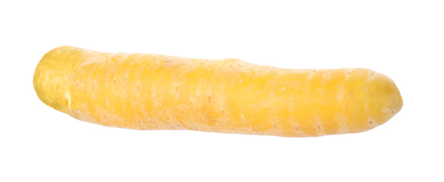 Photo of Fresh raw yellow carrot isolated on white