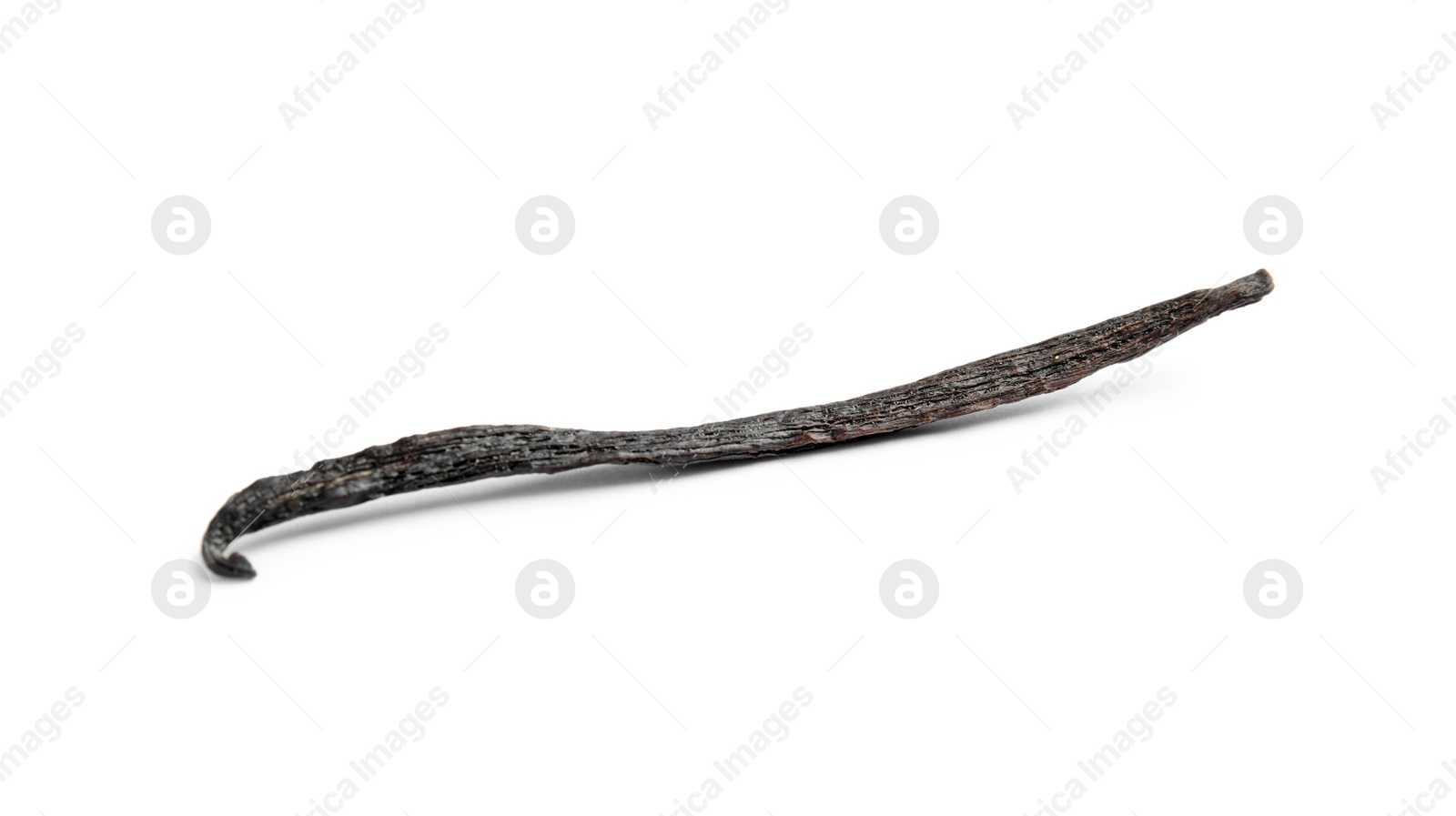 Photo of Dried aromatic vanilla stick on white background