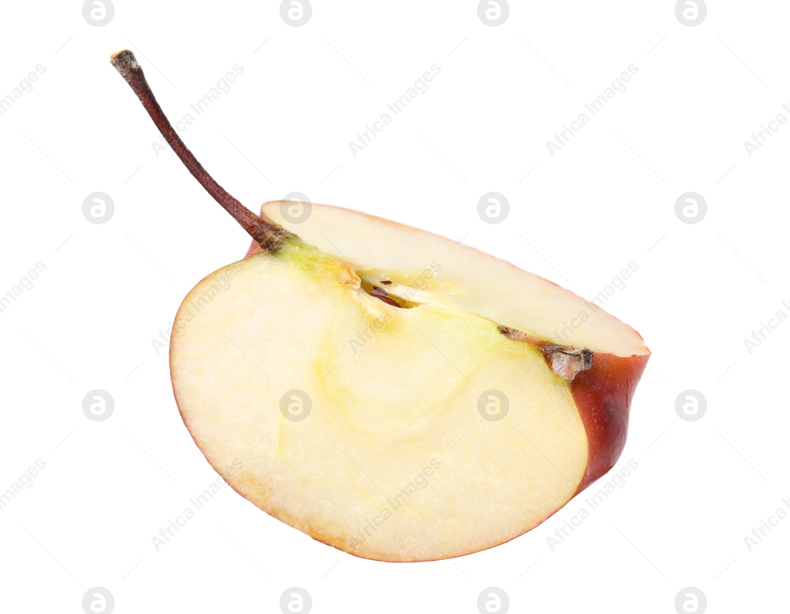 Photo of Piece of ripe red apple isolated on white