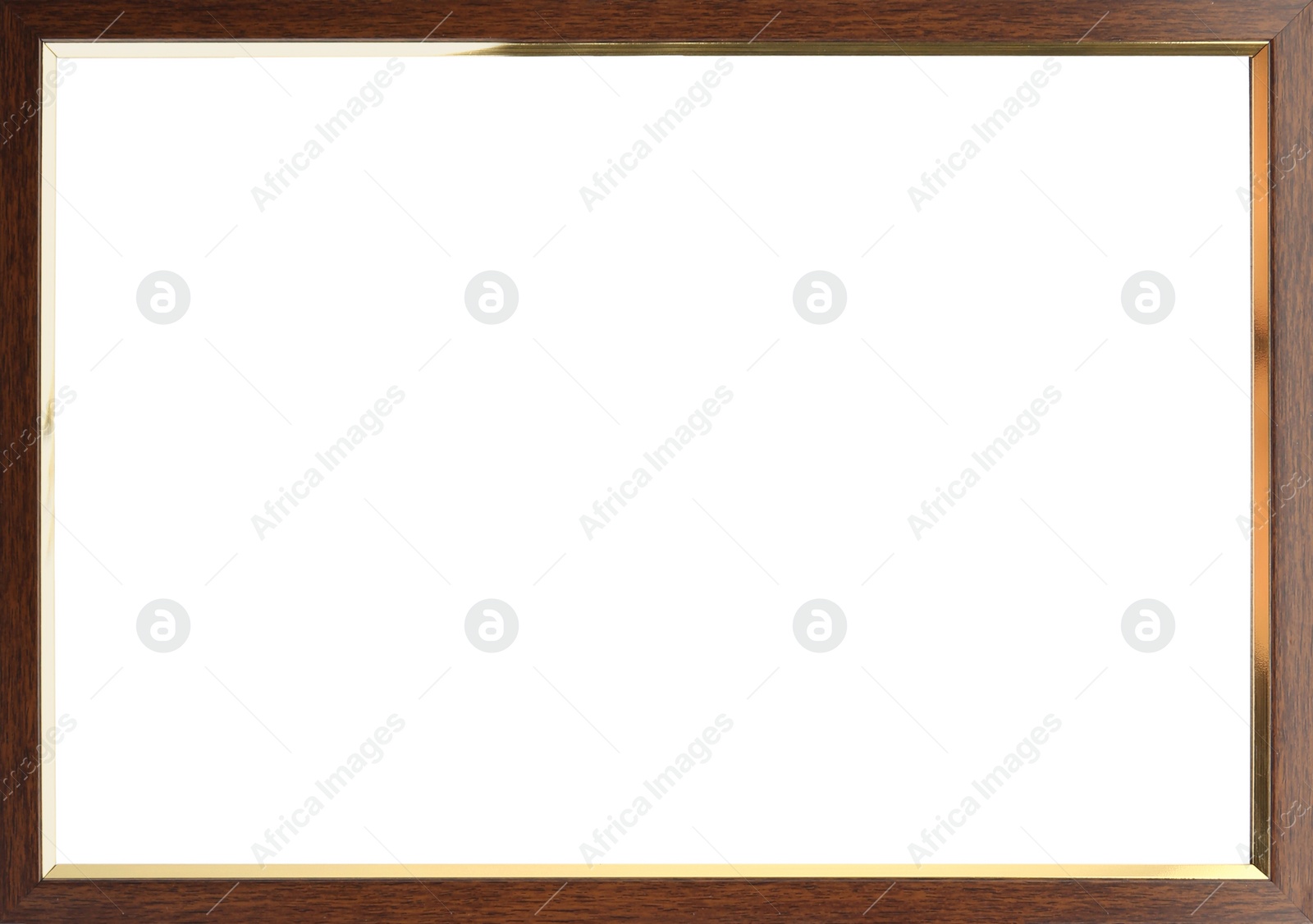 Image of Wooden frame with blank white background. Mockup for design