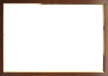 Wooden frame with blank white background. Mockup for design