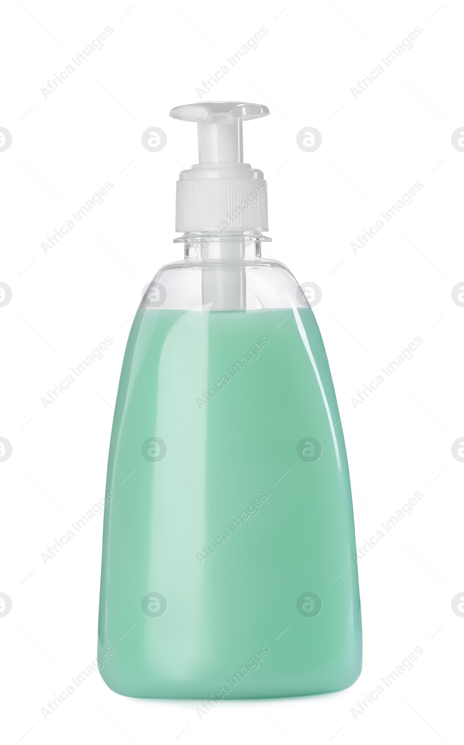 Photo of Bottle of liquid soap isolated on white