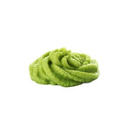 Swirl of delicious spicy wasabi paste isolated on white