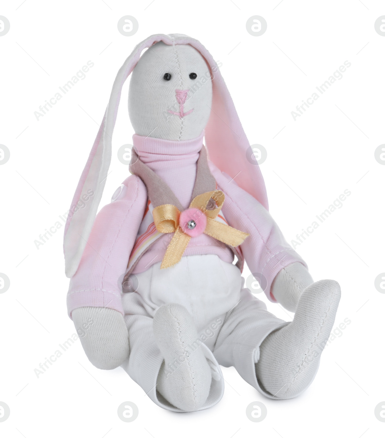 Photo of Cute soft toy bunny isolated on white