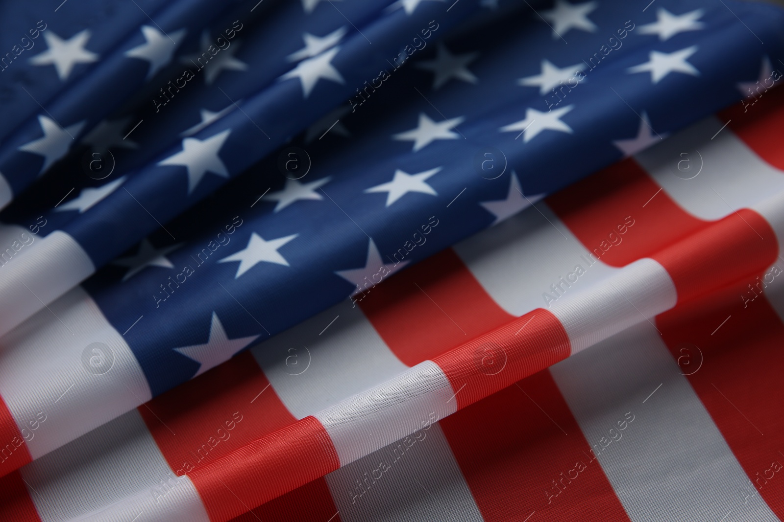 Photo of Flag of USA as background, closeup view