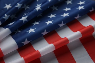 Photo of Flag of USA as background, closeup view