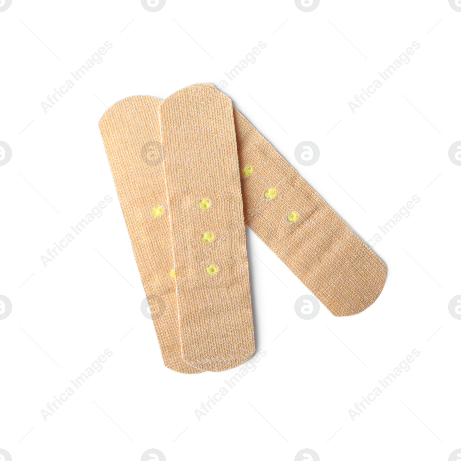 Photo of Medical sticking plasters isolated on white. First aid item