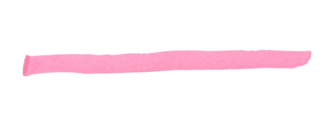 Strip drawn with pink marker on white background, top view