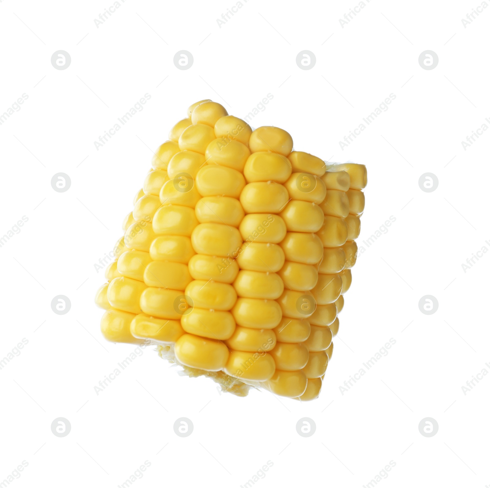 Photo of Piece of fresh corncob on white background