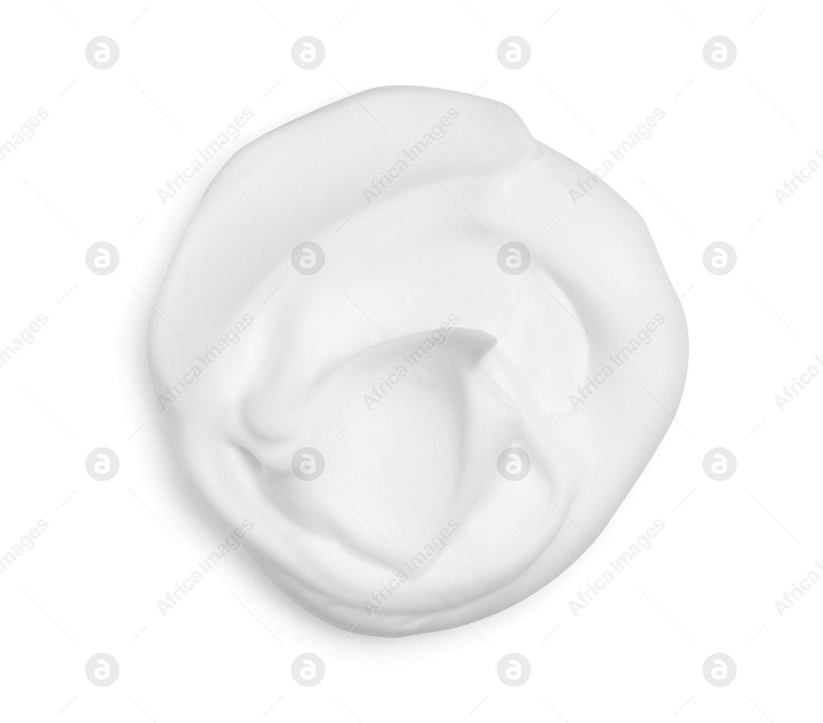 Photo of Heap of shaving foam isolated on white, top view