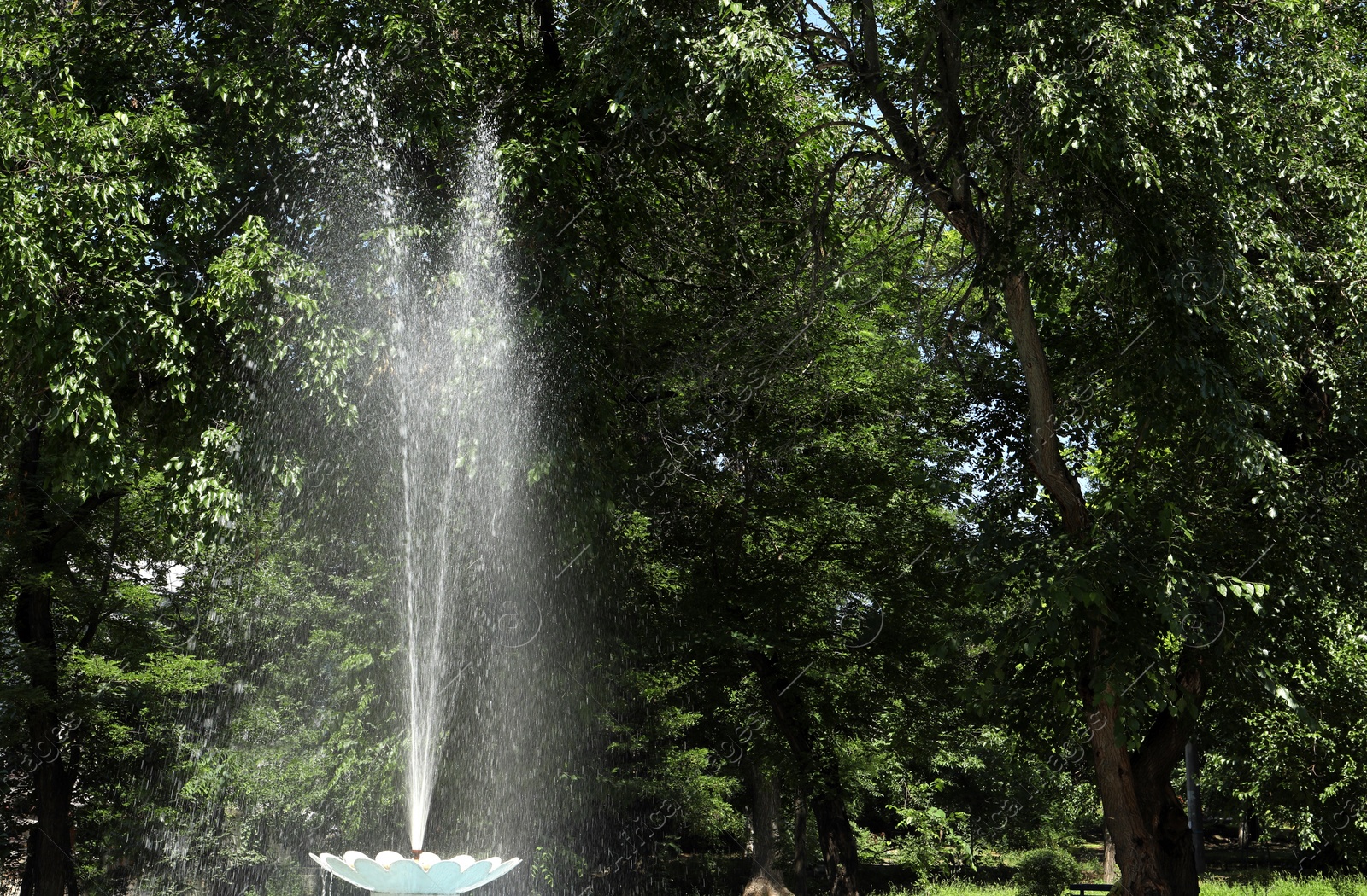 Photo of Beautiful view of fountain in park on sunny day