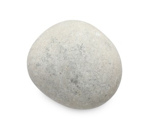 Photo of One light stone isolated on white, top view