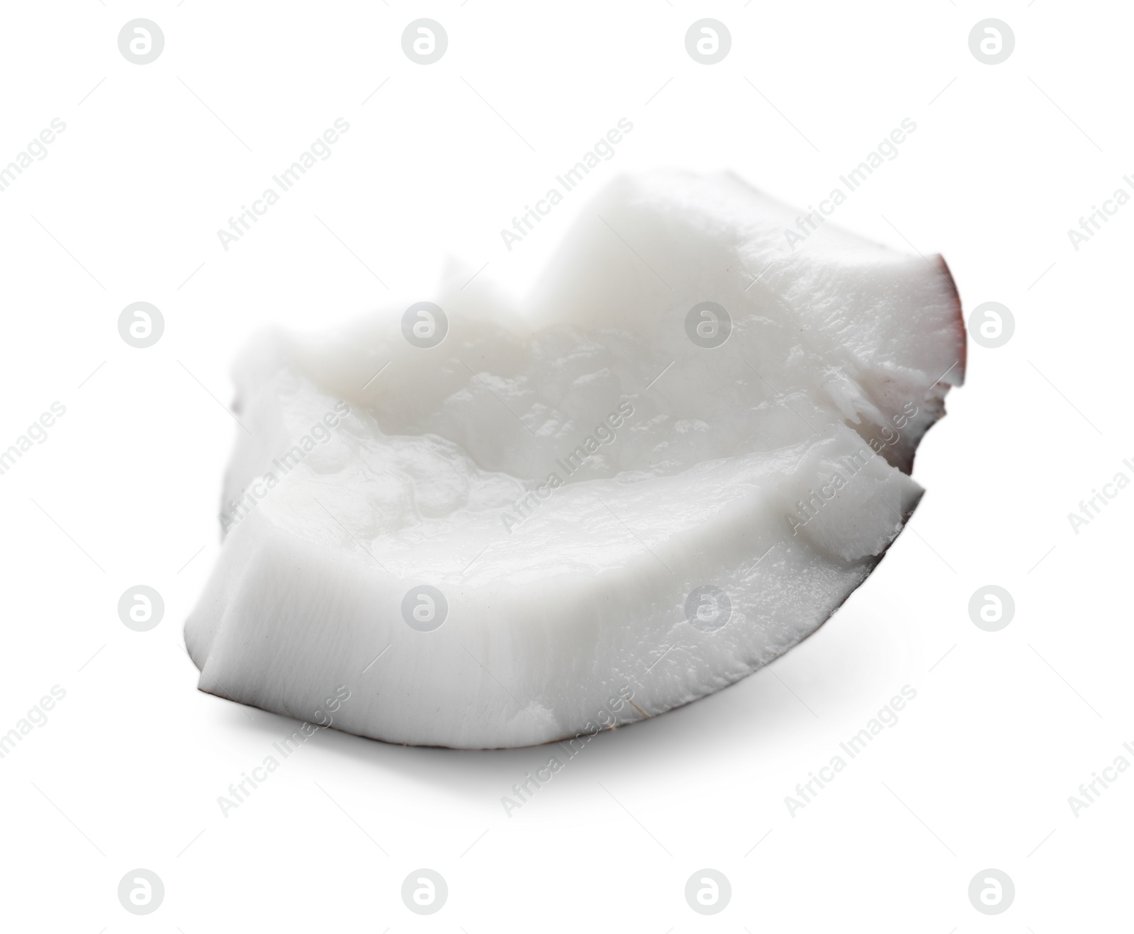 Photo of Piece of fresh ripe coconut isolated on white