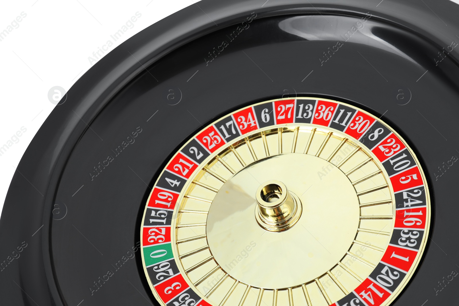 Photo of Roulette wheel isolated on white. Casino game