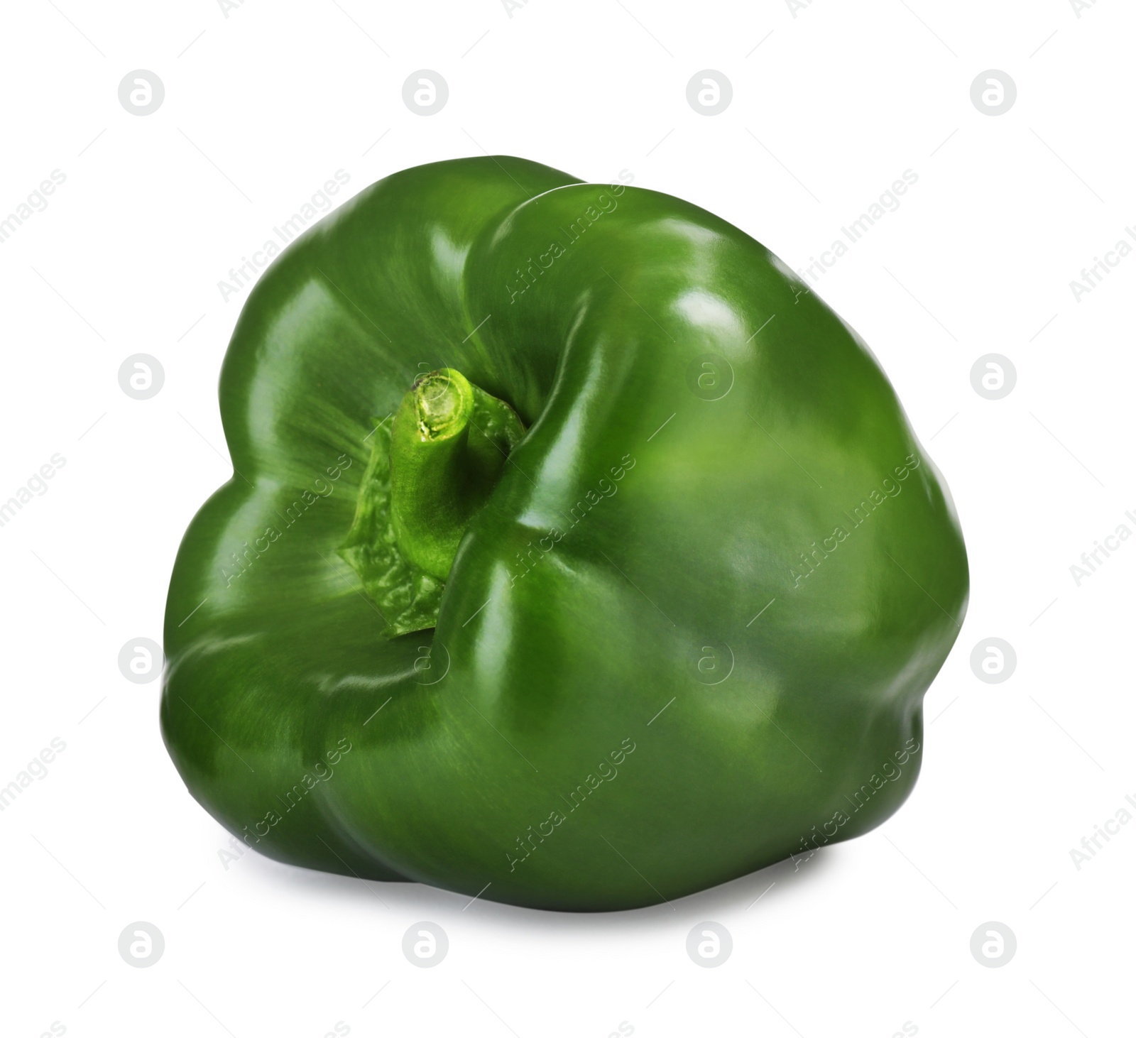 Photo of Ripe green bell pepper isolated on white