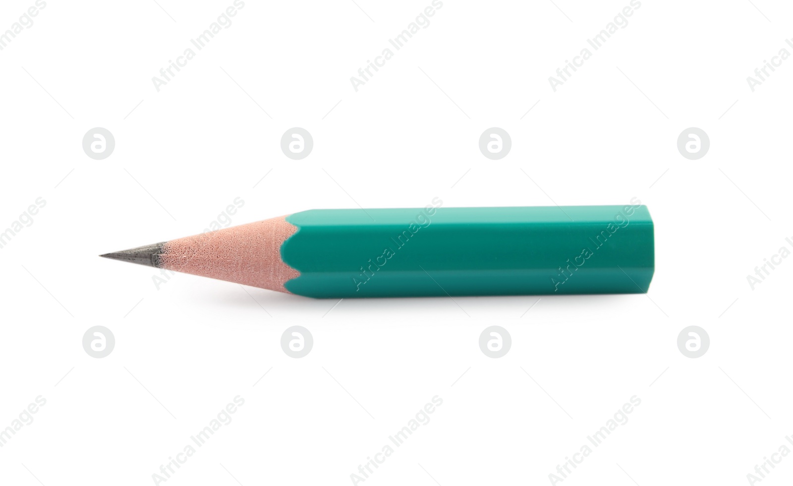 Photo of Sharp graphite pencil isolated on white. School stationery