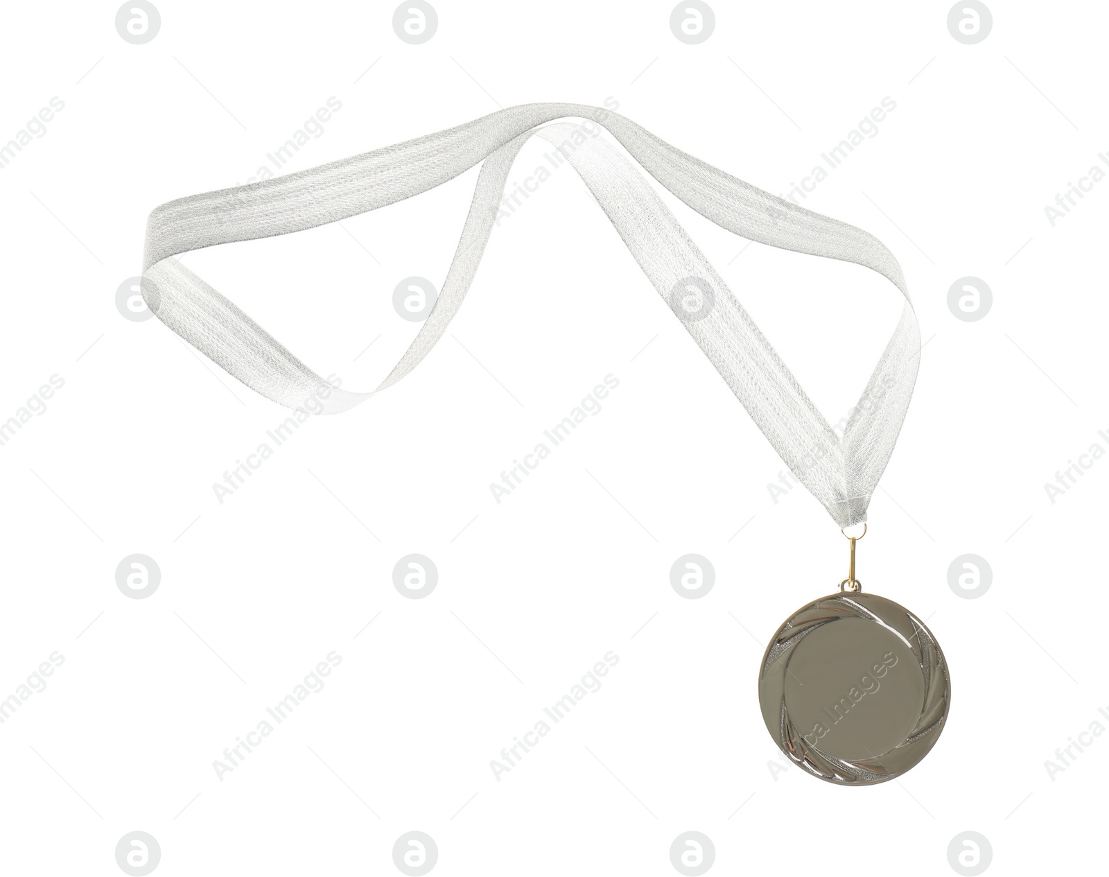 Photo of Silver medal isolated on white. Space for design