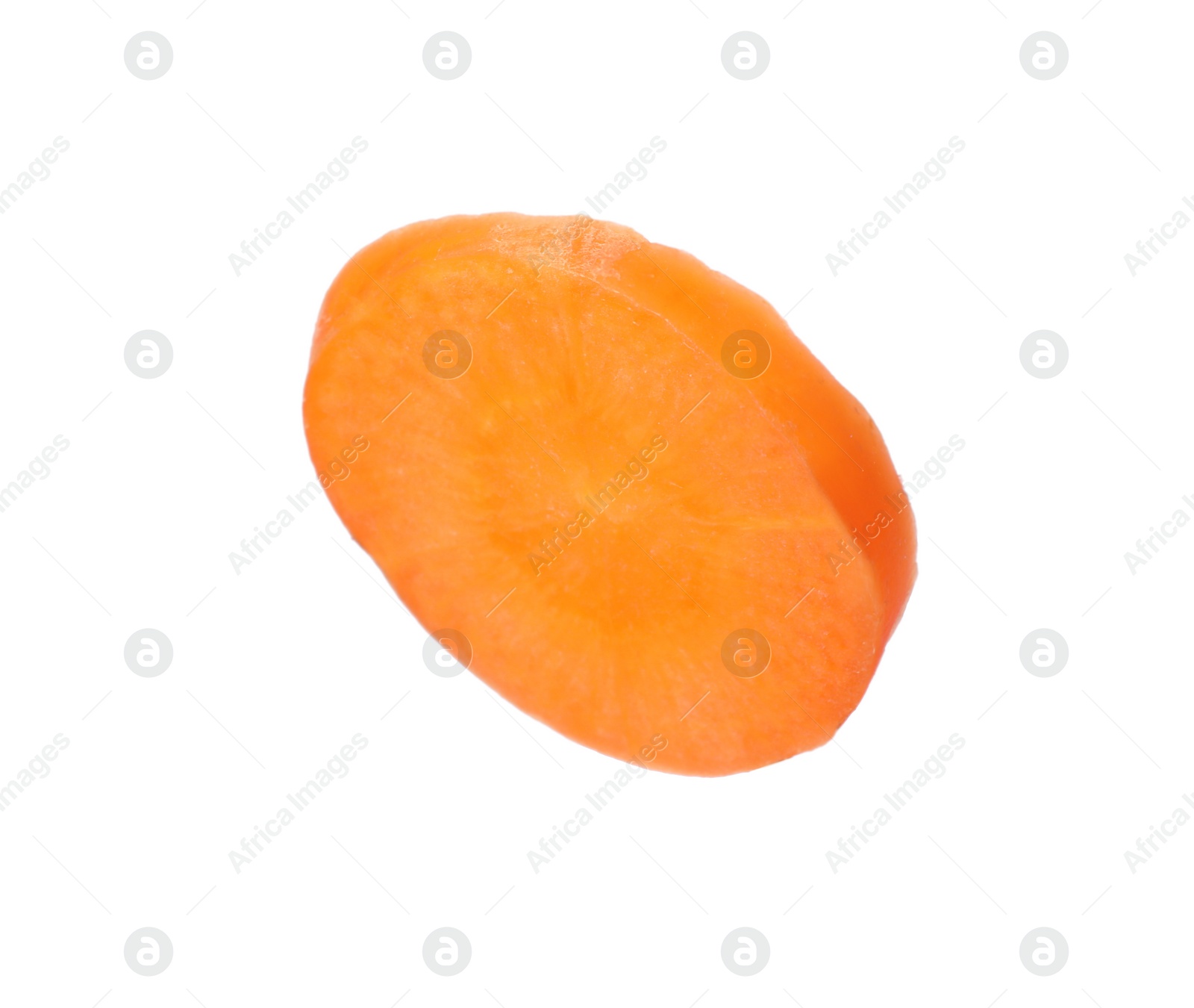 Photo of Cut fresh ripe carrot on white background