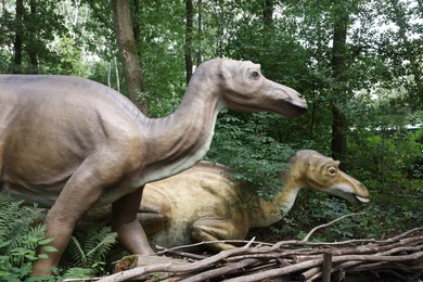 Photo of Amersfoort, the Netherlands - August 20, 2022: Dinosaurs in DierenPark outdoors