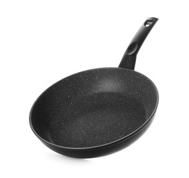 Photo of New non-stick frying pan isolated on white