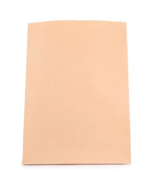 Photo of Paper bag isolated on white. Mockup for design