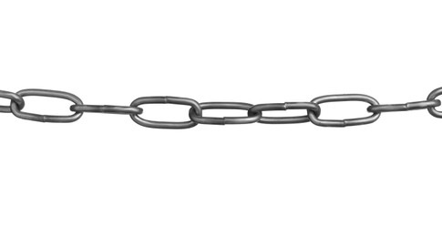 Photo of One common metal chain isolated on white