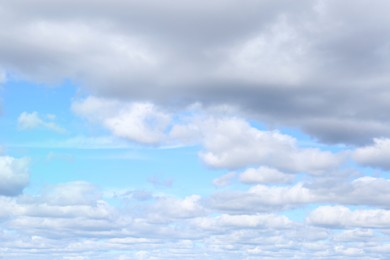 Photo of Picturesque blue sky with white clouds on sunny day