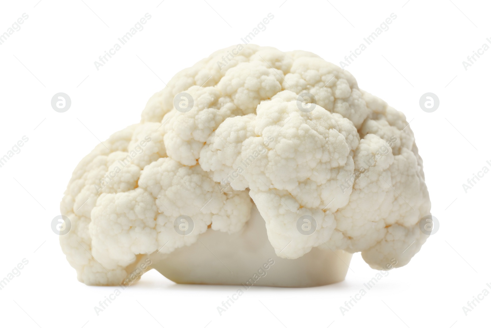 Photo of Cut fresh raw cauliflower on white background