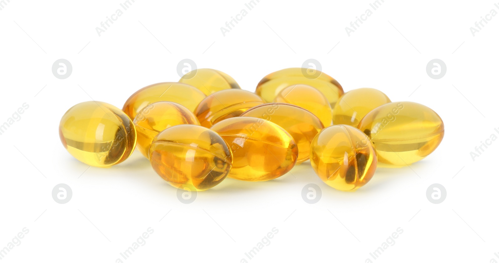 Photo of Vitamin capsules isolated on white. Health supplement