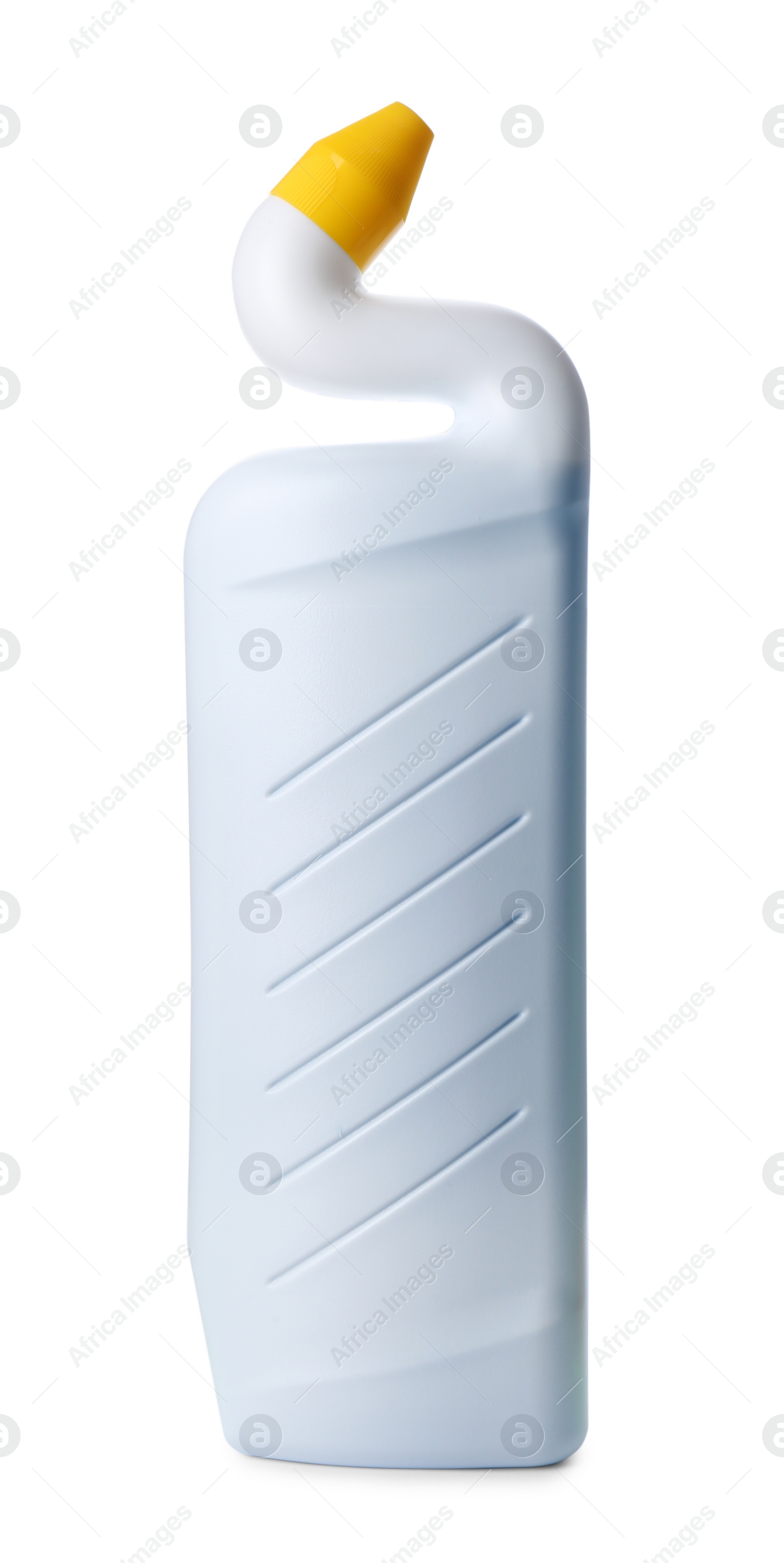 Photo of Bottle of detergent isolated on white. Cleaning supply