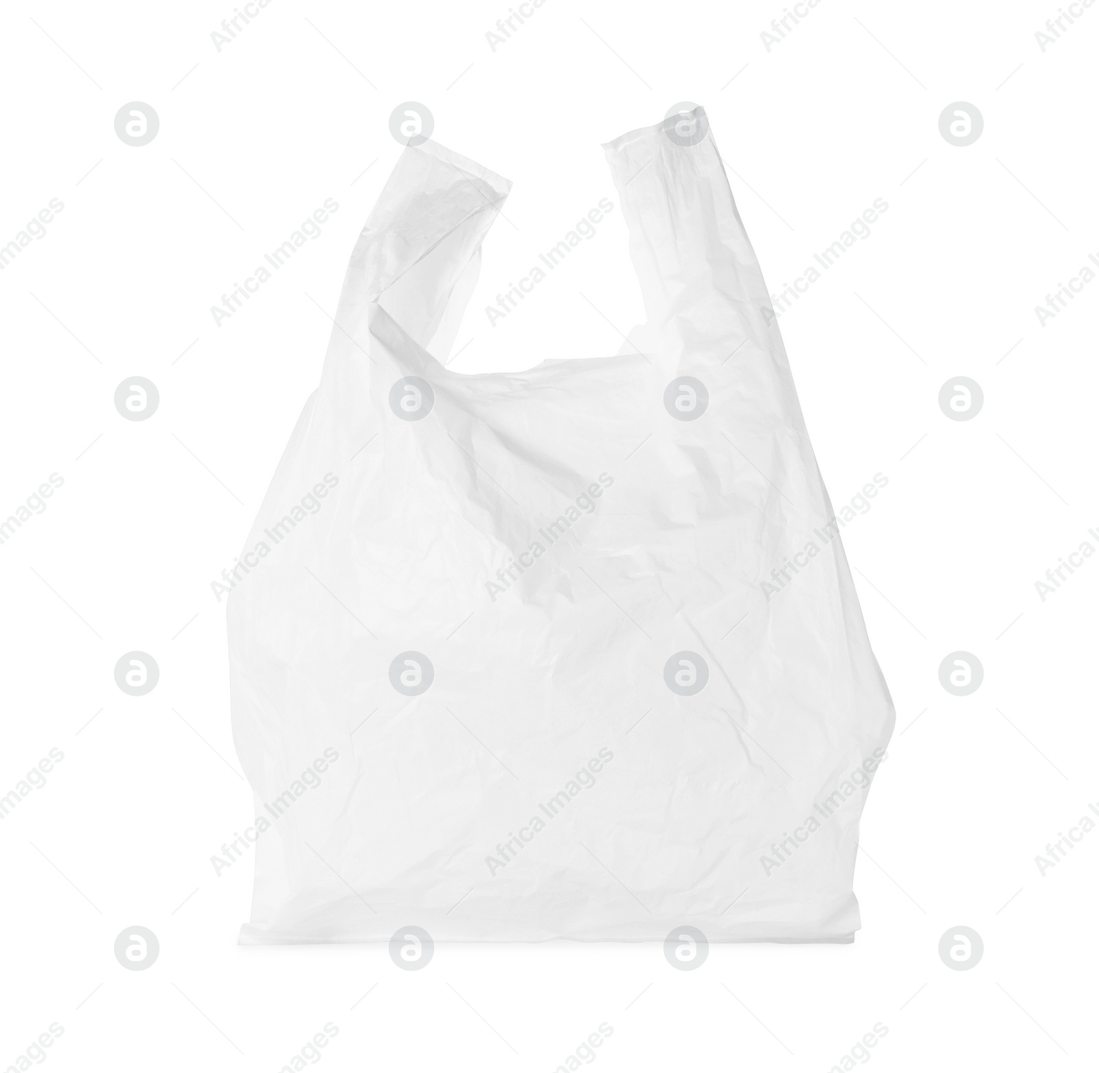 Photo of One empty plastic bag isolated on white