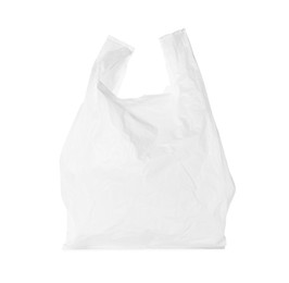 One empty plastic bag isolated on white