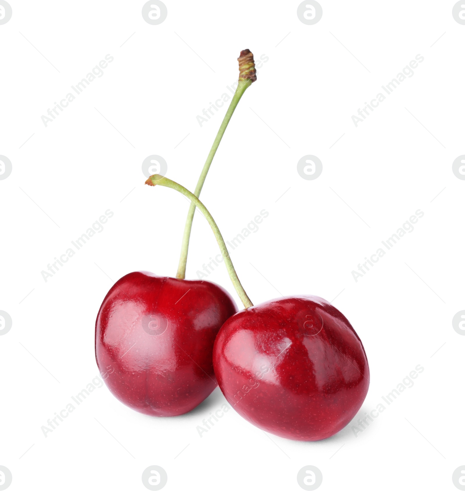 Photo of Delicious fresh ripe cherries isolated on white